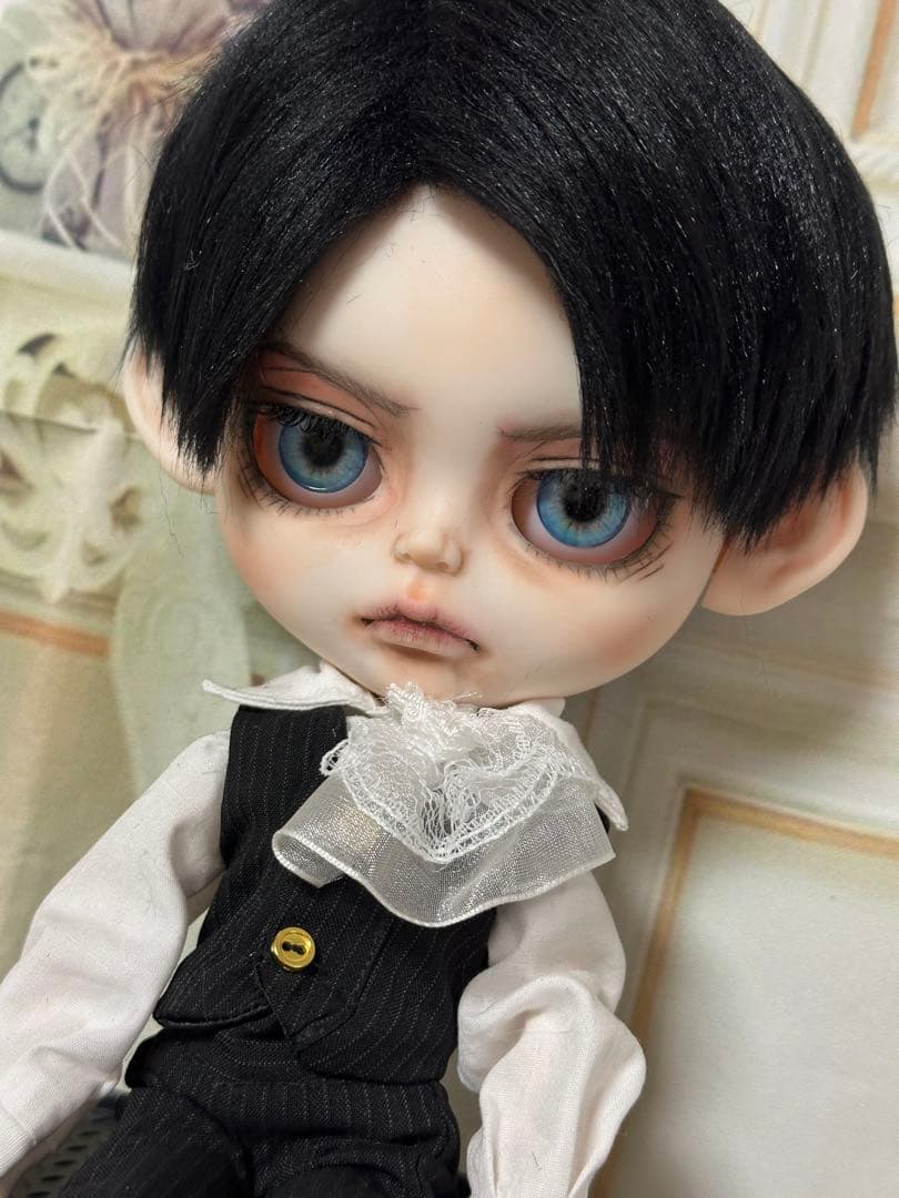 アイシードール本体男の子　ボアウィッグ　OF付き　カスタムアイシードール パテ盛