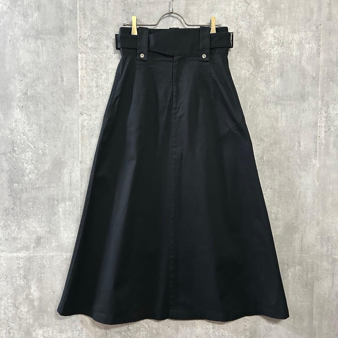 foufou themuseum美シルエットブラックスカートスタイルアップ S