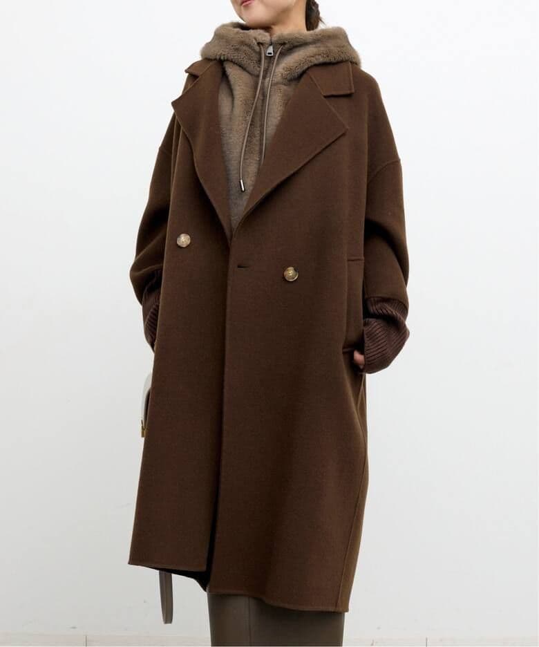 [今季新品タグ付]LOU ANDREA/ルーアンドレアRIB WOOL COAT