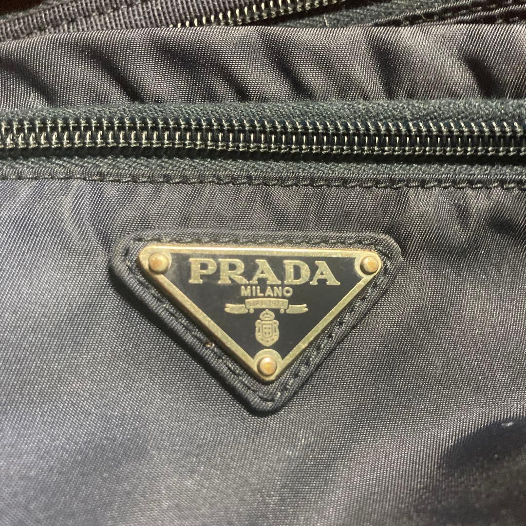 【極美品】PRADAプラダ ナイロン ウエストポーチ ボディバッグ ダークブルー