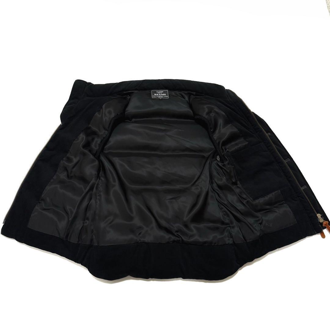 【美品】 BEAMS ウール×ダウン ベスト コーデュロイ切替 グレー M