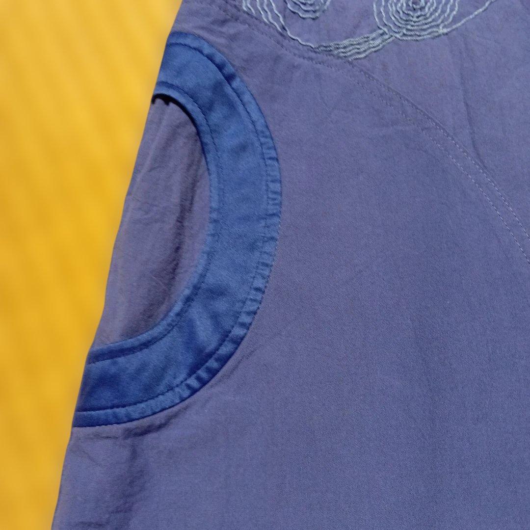 アルベロベロパープル花柄刺繍の七分袖ワンピース 新品未使用タグ付き