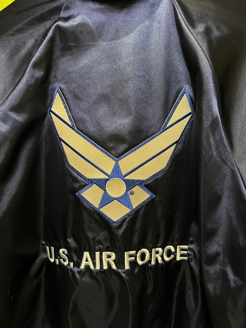 U.S. AIR FORCE 空軍 サテンジャケット ネイビー 刺繍 ビンテージ