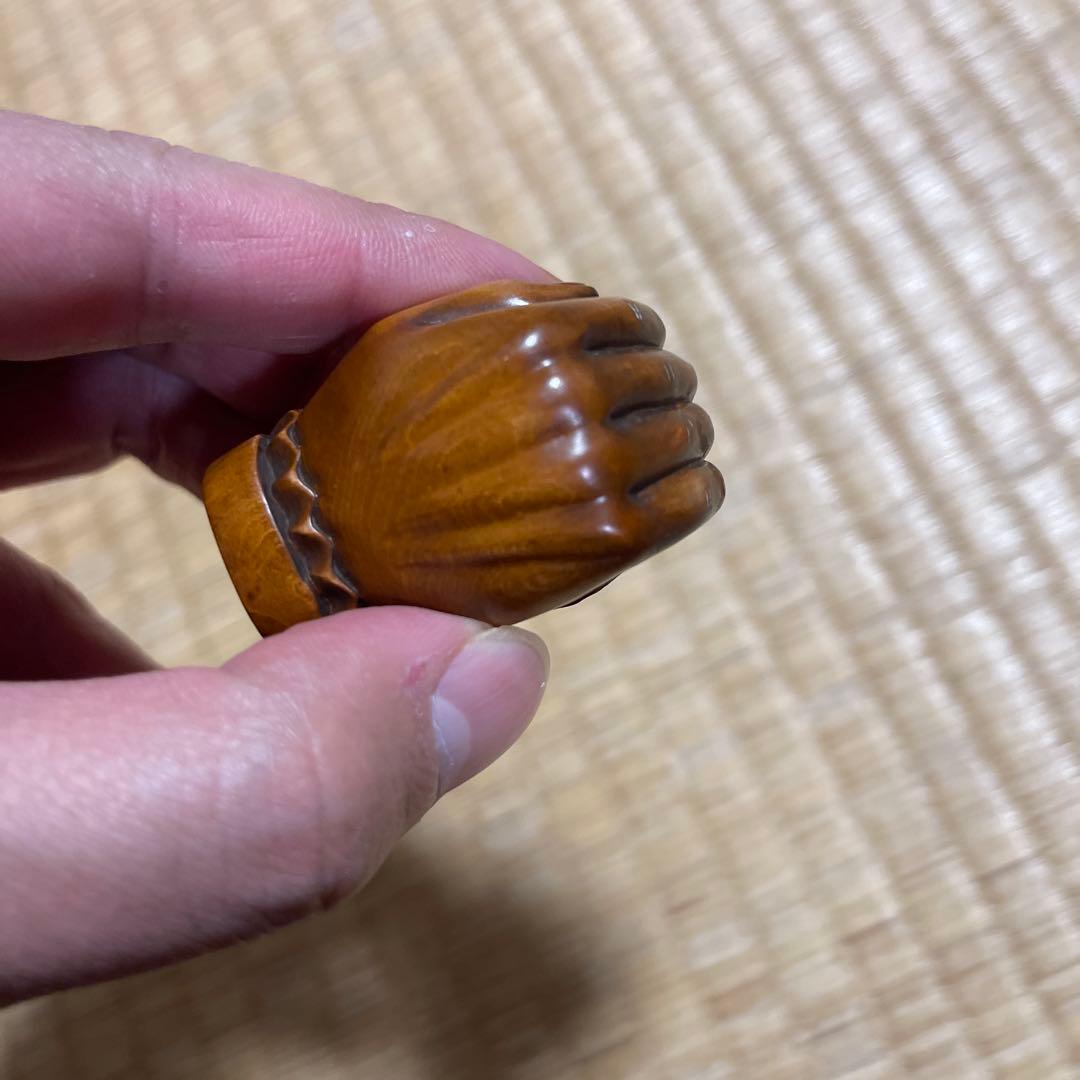 根付　馬　在銘　玉山
