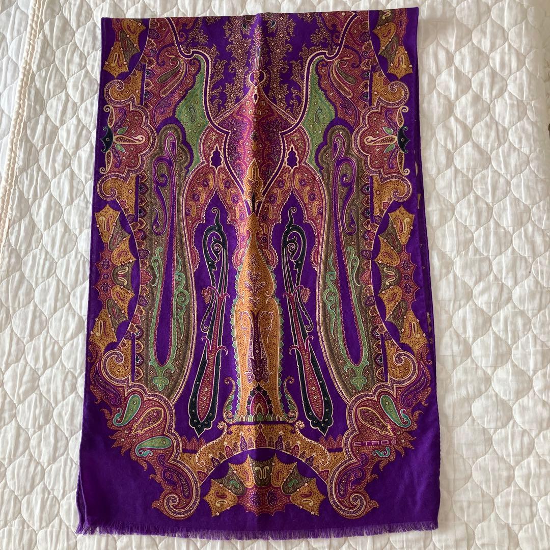 【ETRO】ペイズリー柄ストール 紫