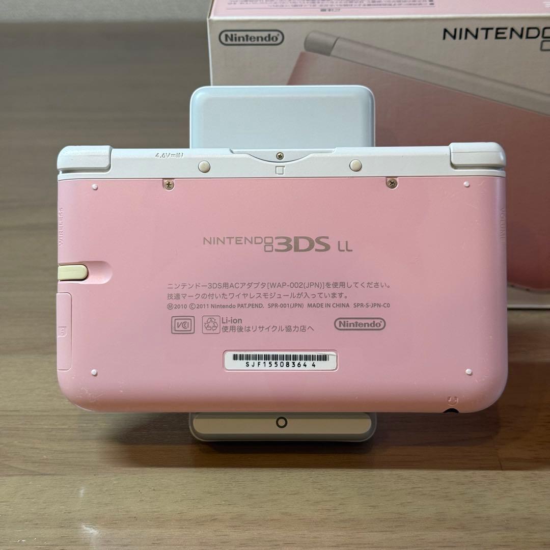 4-215 ニンテンドー3DS LL ピンク×ホワイト 箱付き