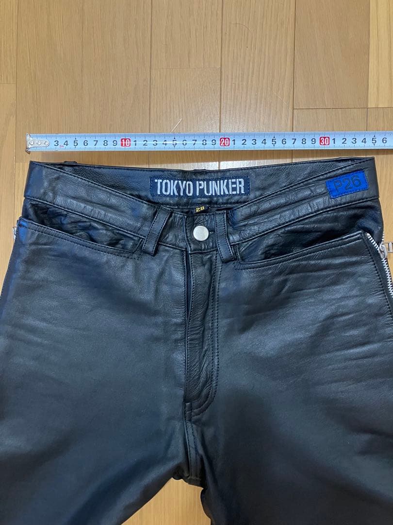 ジムズインTOKYO PUNKER ブラックレザー スリムパンツ