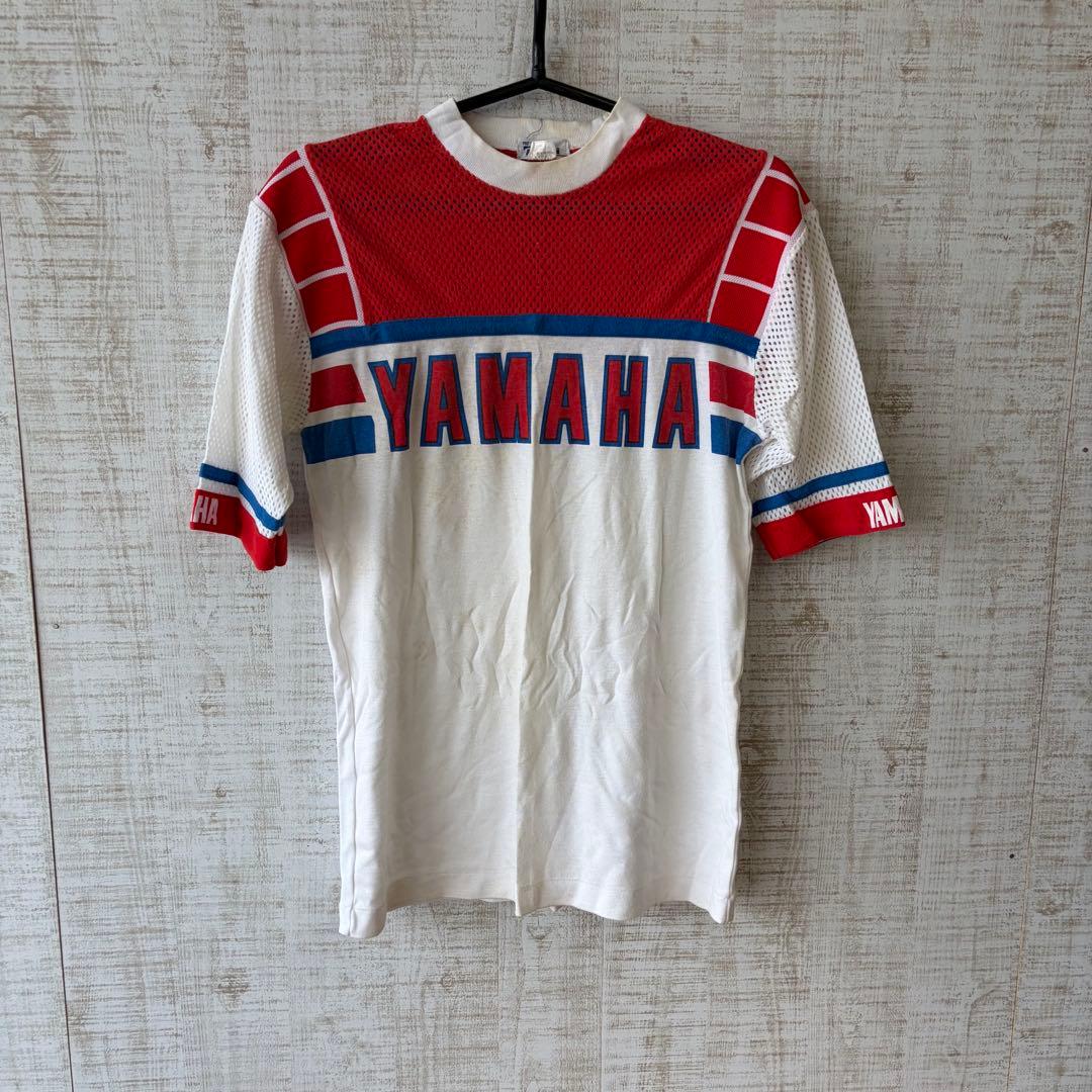 【アンティーク】昭和レトロ ヤマハ モトクロス メッシュ Tシャツ ロゴプリント