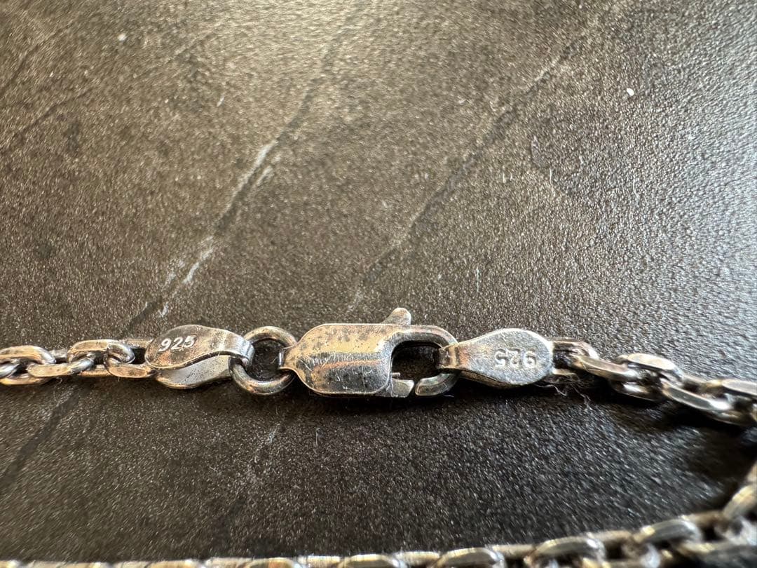 シルバー925 あずきチェーン ネックレス 2.6mm 60cm 4面カット