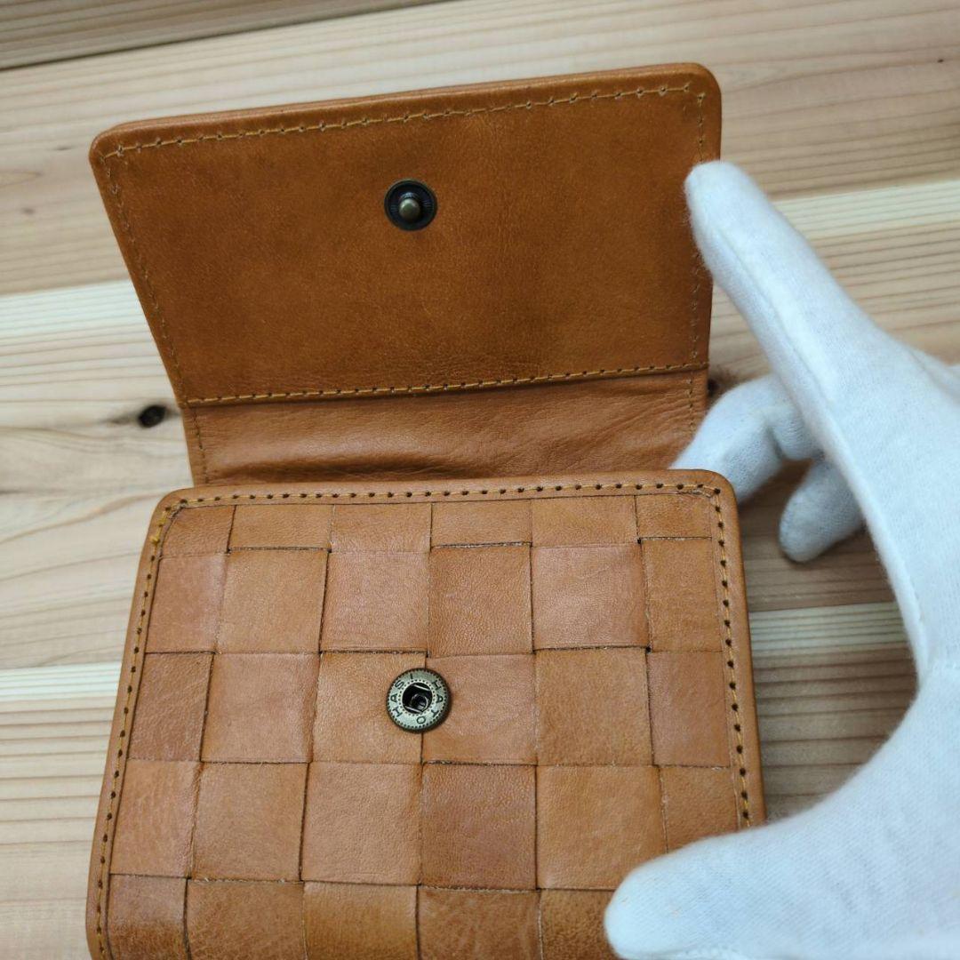 未使用　新品　ズッケロフィラート　ブラウン 牛革 三つ折り財布 48984