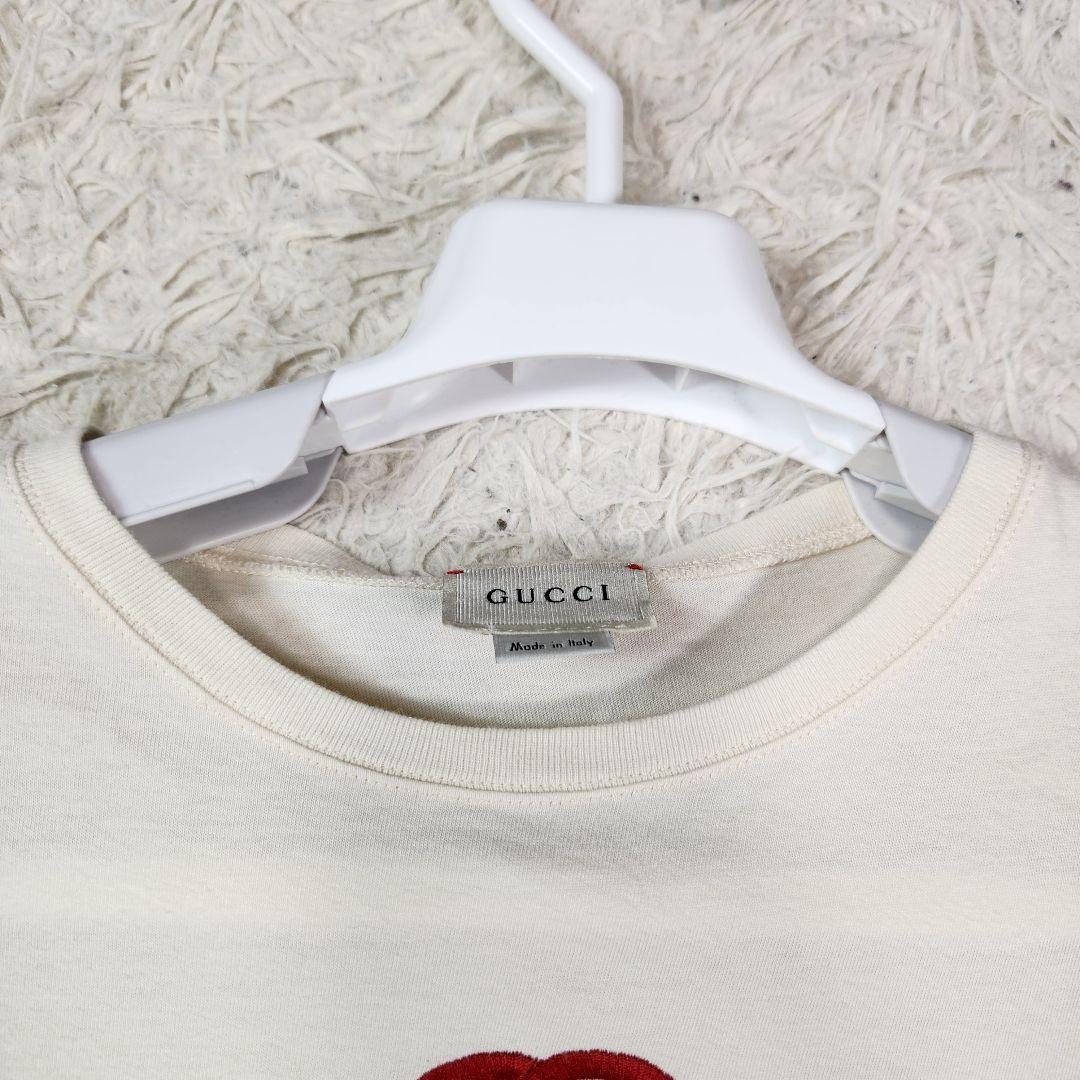 美品 GUCCI Tシャツ インターロッキング ラケット ロゴ刺繍 XS
