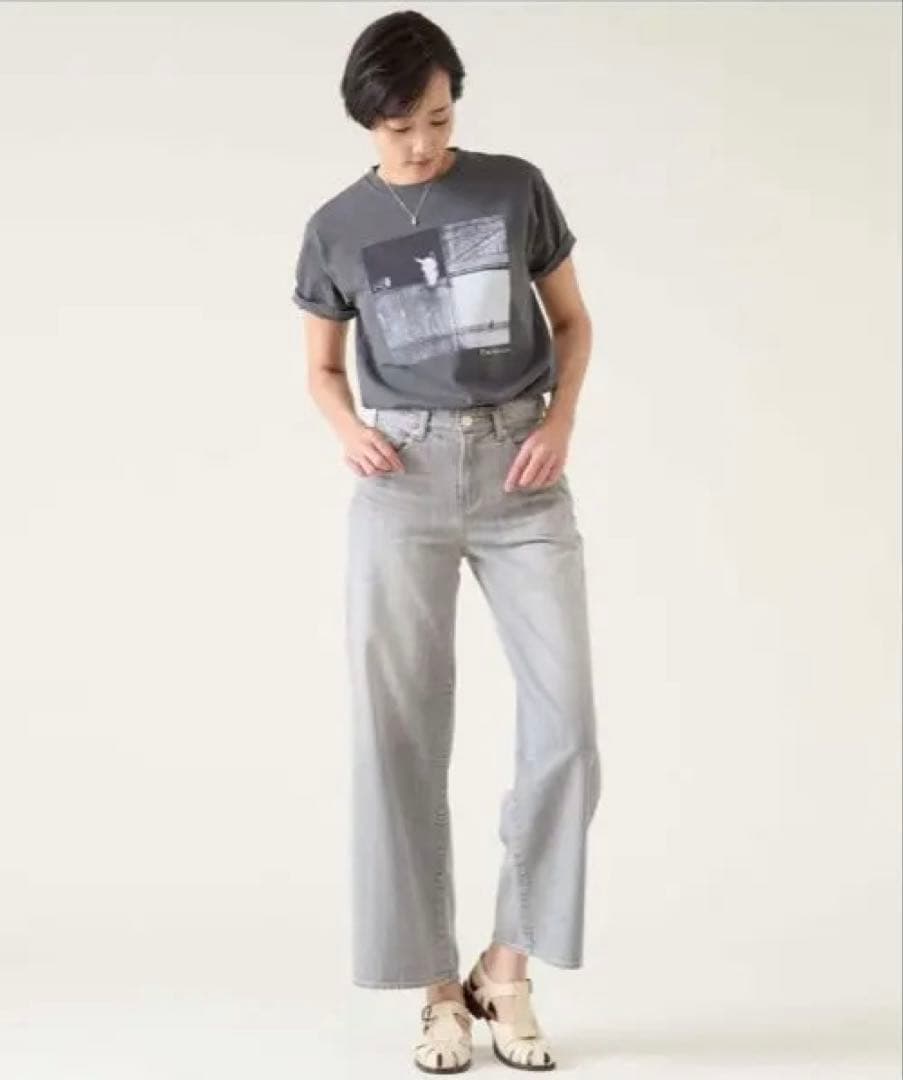 美品 RED CARD×マルティニーク35周年グレー ワイドレッグデニムパンツ