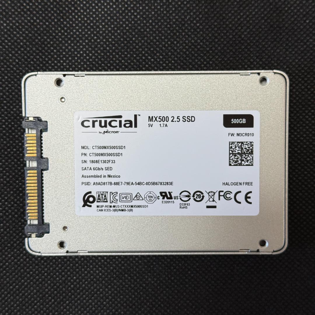Crucial 内蔵SSD 2.5インチ MX500 500GB