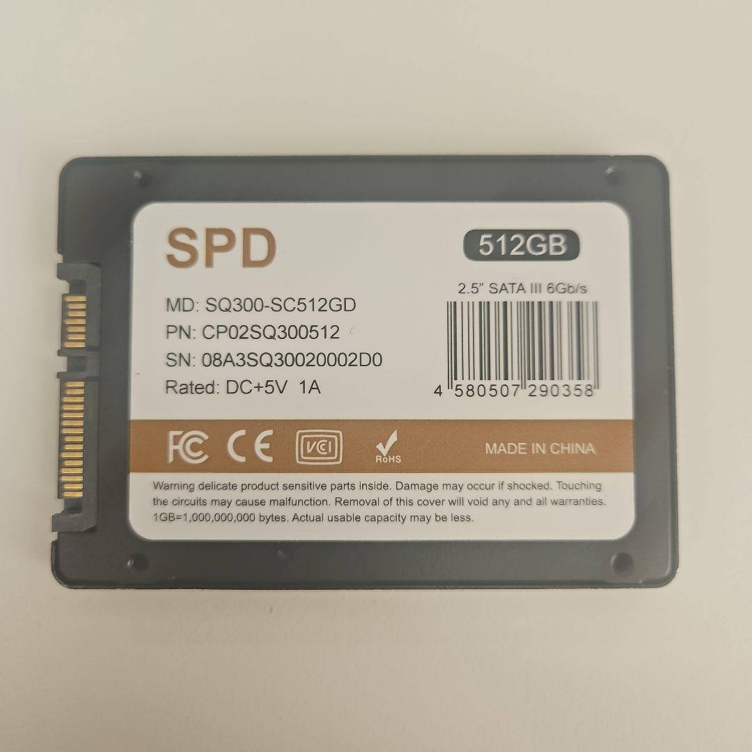 SPD 512GB 2.5インチ SSD SQ300-SC512GD 1445h