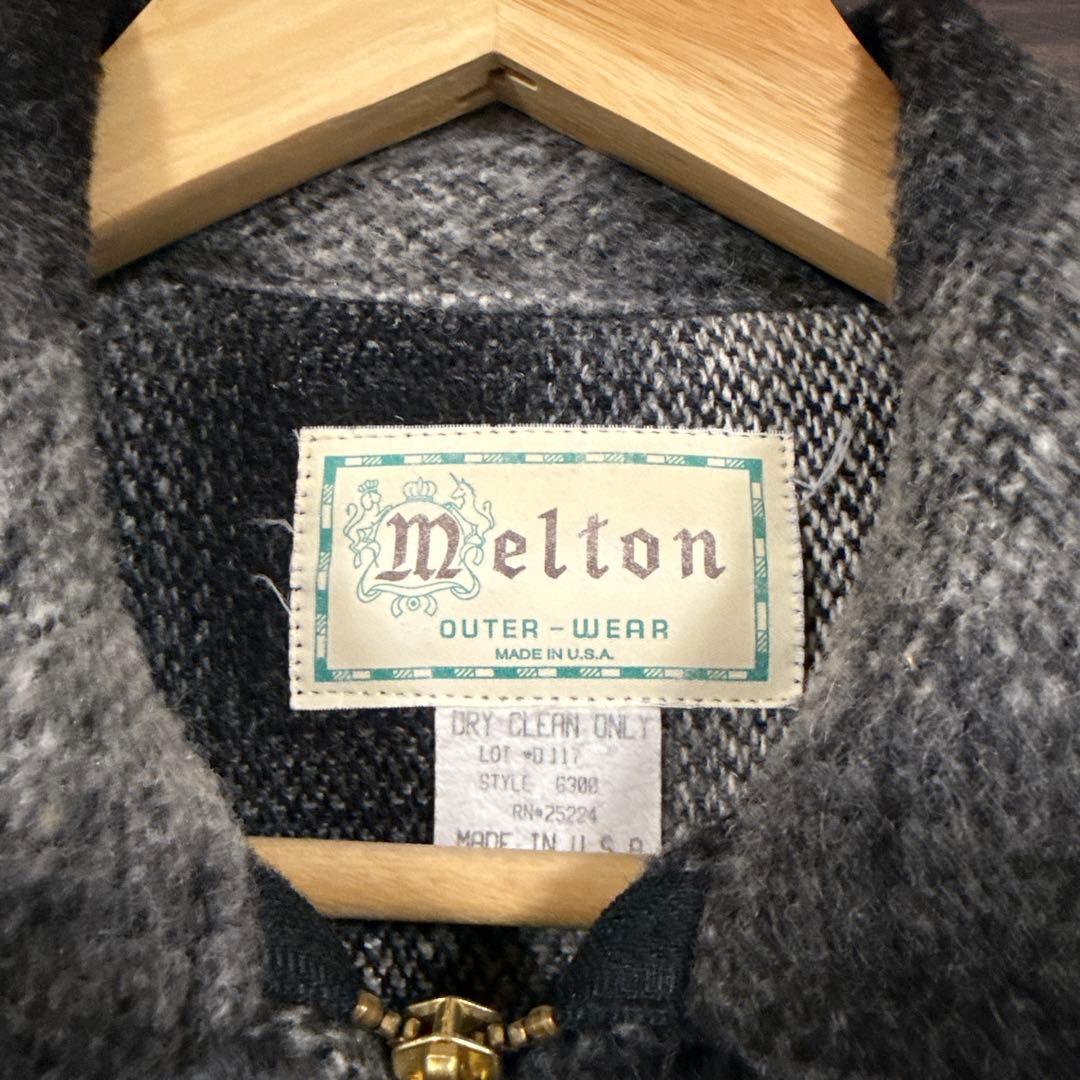 【USA製】Melton ウールジャケット オンブレチェック ヴィンテージ