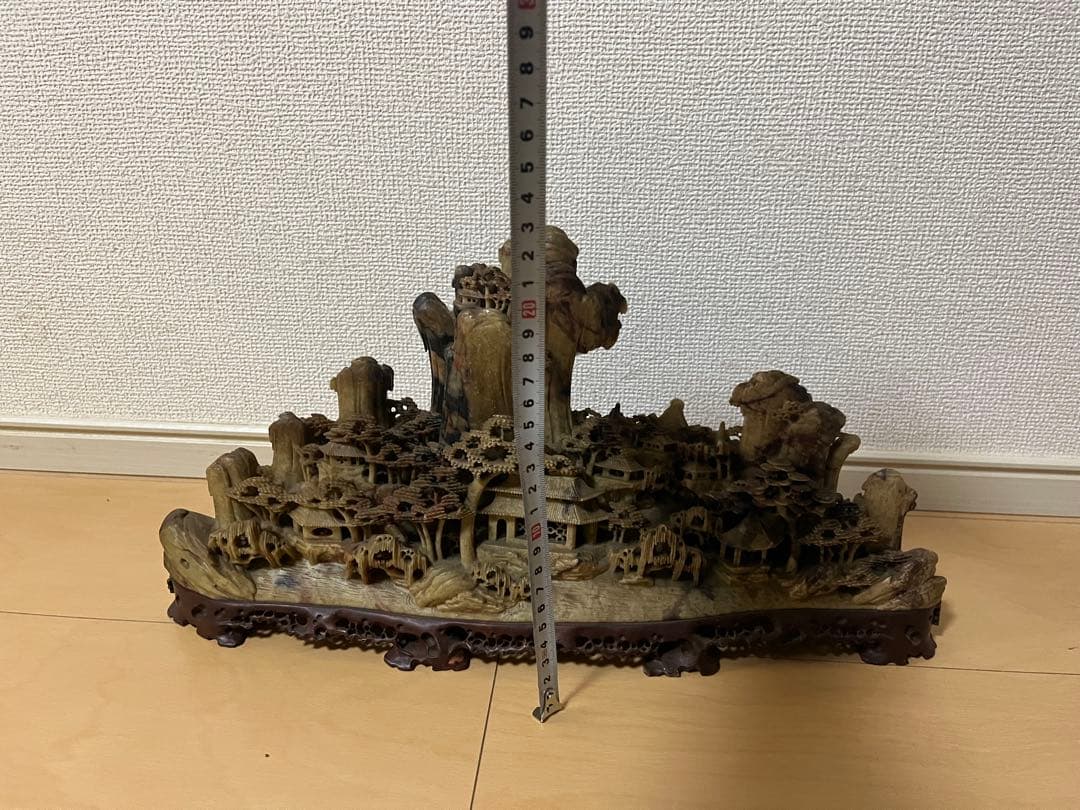 寿山石　風景彫刻
