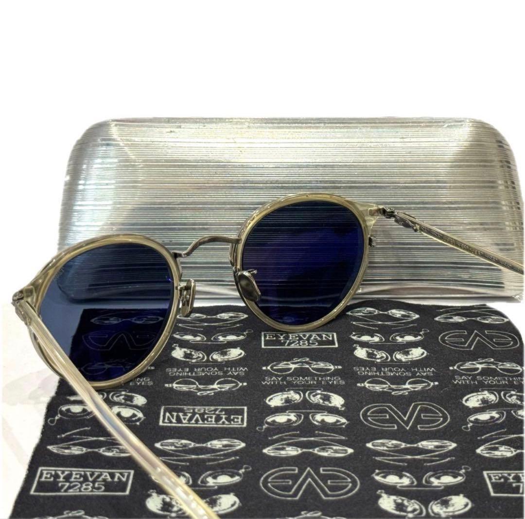 【極美品】正規品 EYEVAN7285 742 クリア 純正偏光ブルーレンズ