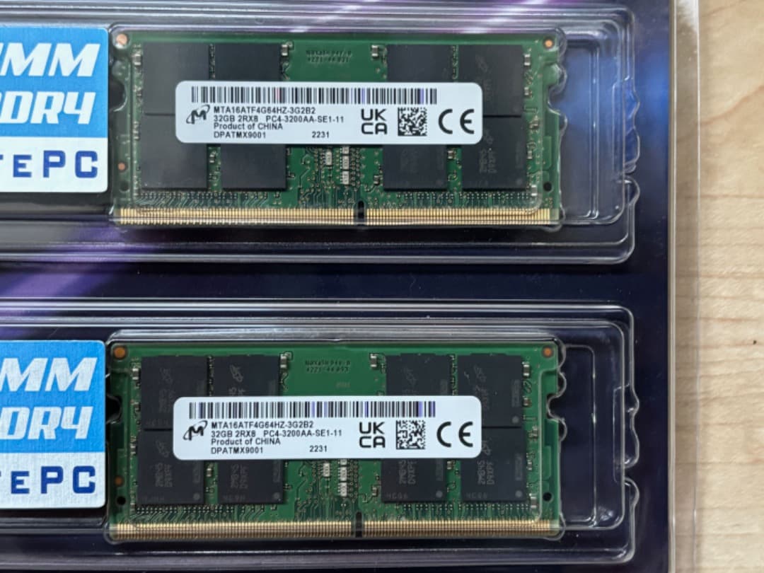 Crucial DDR4 PC4-3200 SODIMM 32GB×2
