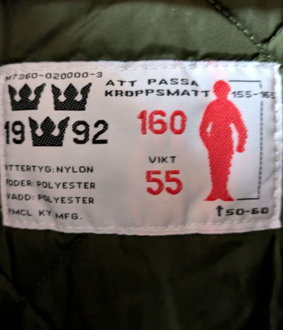 スウェーデン軍　 コールドウェザーパーカー　DuPont