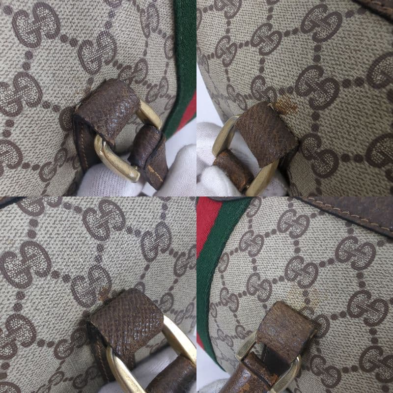 GUCCI グッチ シェリーライン ミニボストン バッグ GG柄 PVC