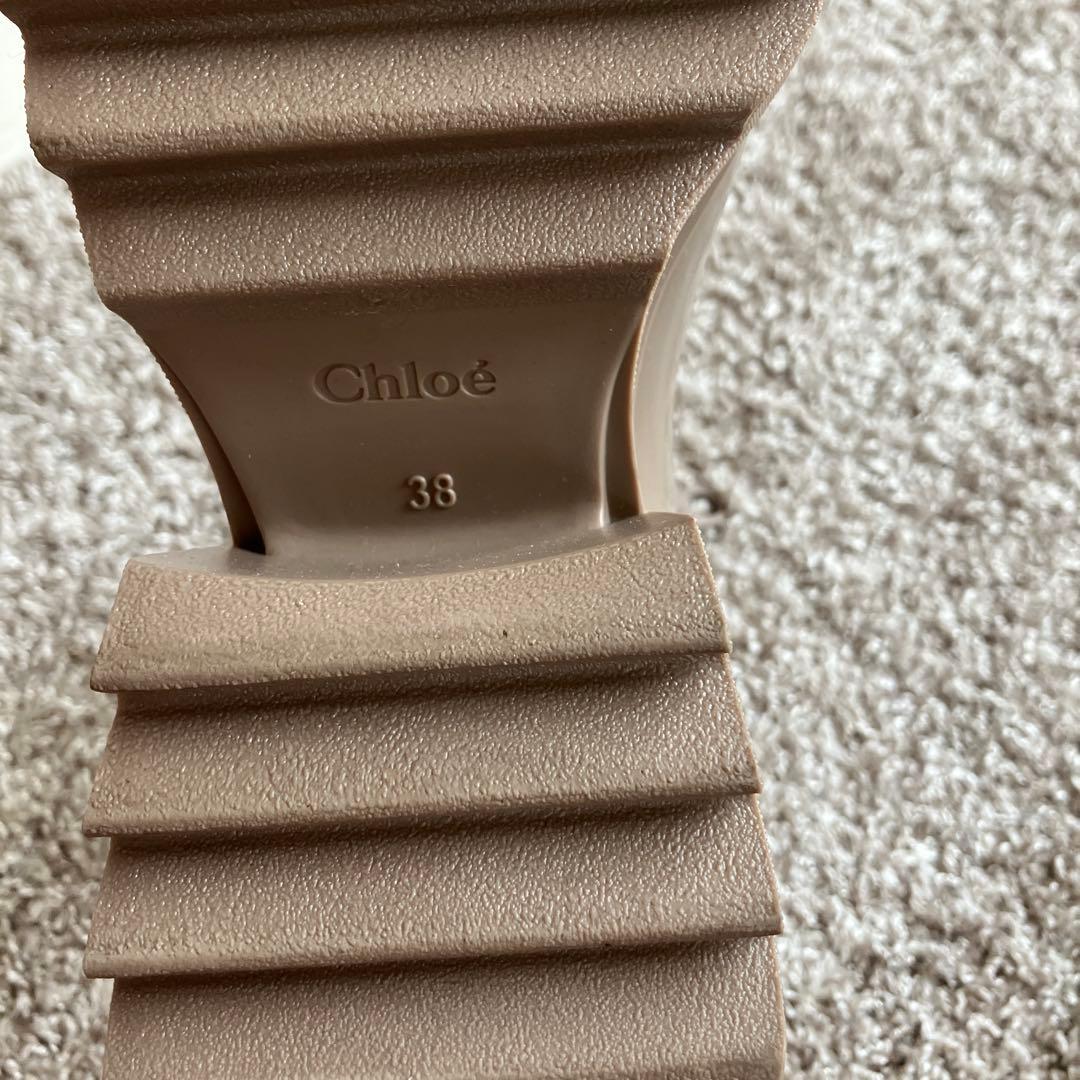 Chloé ベージュ ジッパー付きレインブーツ