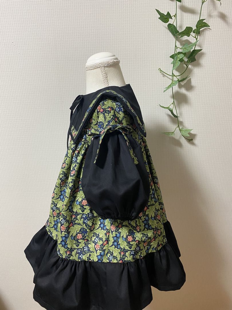 ハンドメイド　ふっくら袖ワンピース