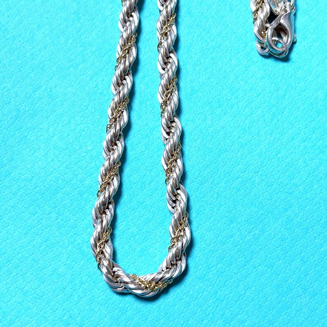 【美品】60.7cm ティファニー ツイストスクリューネックレス 14K/925