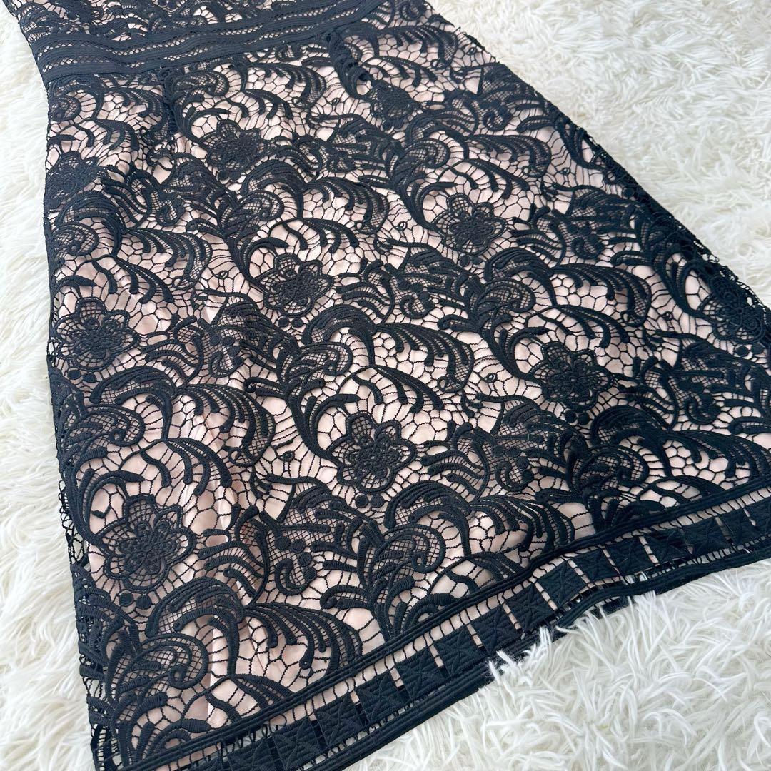 美品 ANAYI アナイ 総レース ワンピース パーティードレス　ブラック