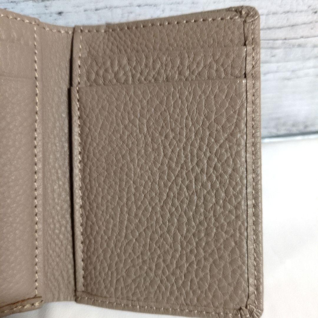 限定　キタムラ kitamura 三つ折り財布 ステッチ ミニ財布 レザー 牛革