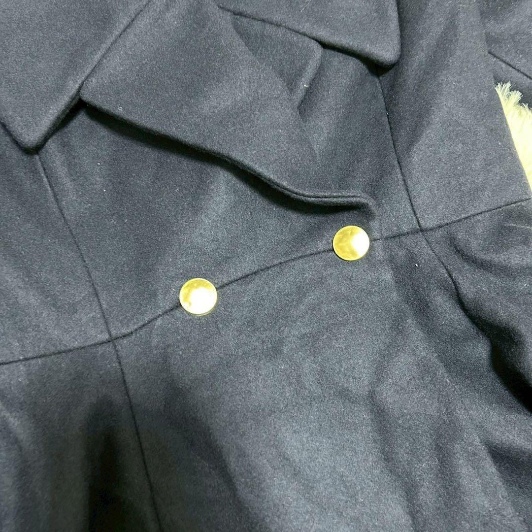 【ALEXANDER McQUEEN】 紺 フレアコート 金ボタン 40 伊製