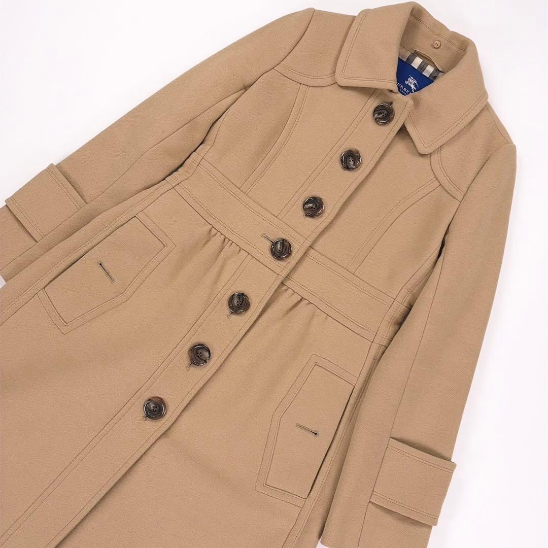 BURBERRY BLUE LABEL アンゴラ混ウールコート ノバチェック