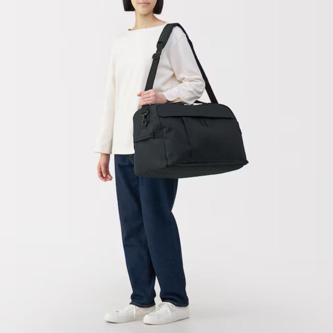 無印良品『撥水ボストンバッグ 32×50×23cm』ブラック