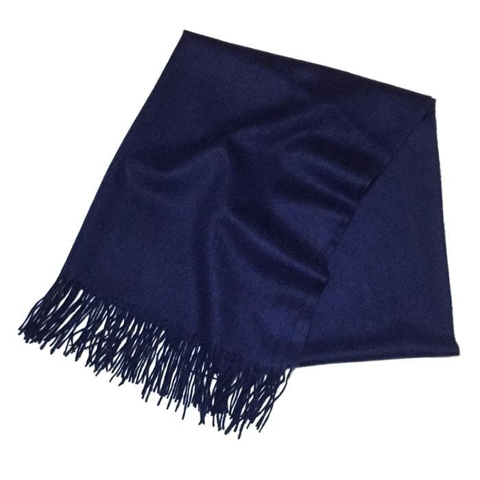 値下超大判 100% カシミヤストールマフラー70㎝×200NVY新品