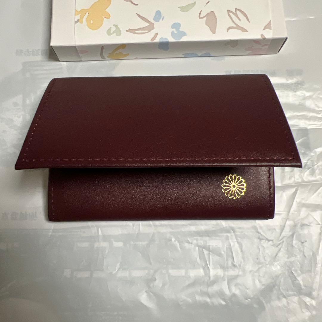 【皇居限定】菊の御紋名刺入れ　カードケース 牛革　新品未使用・箱あり