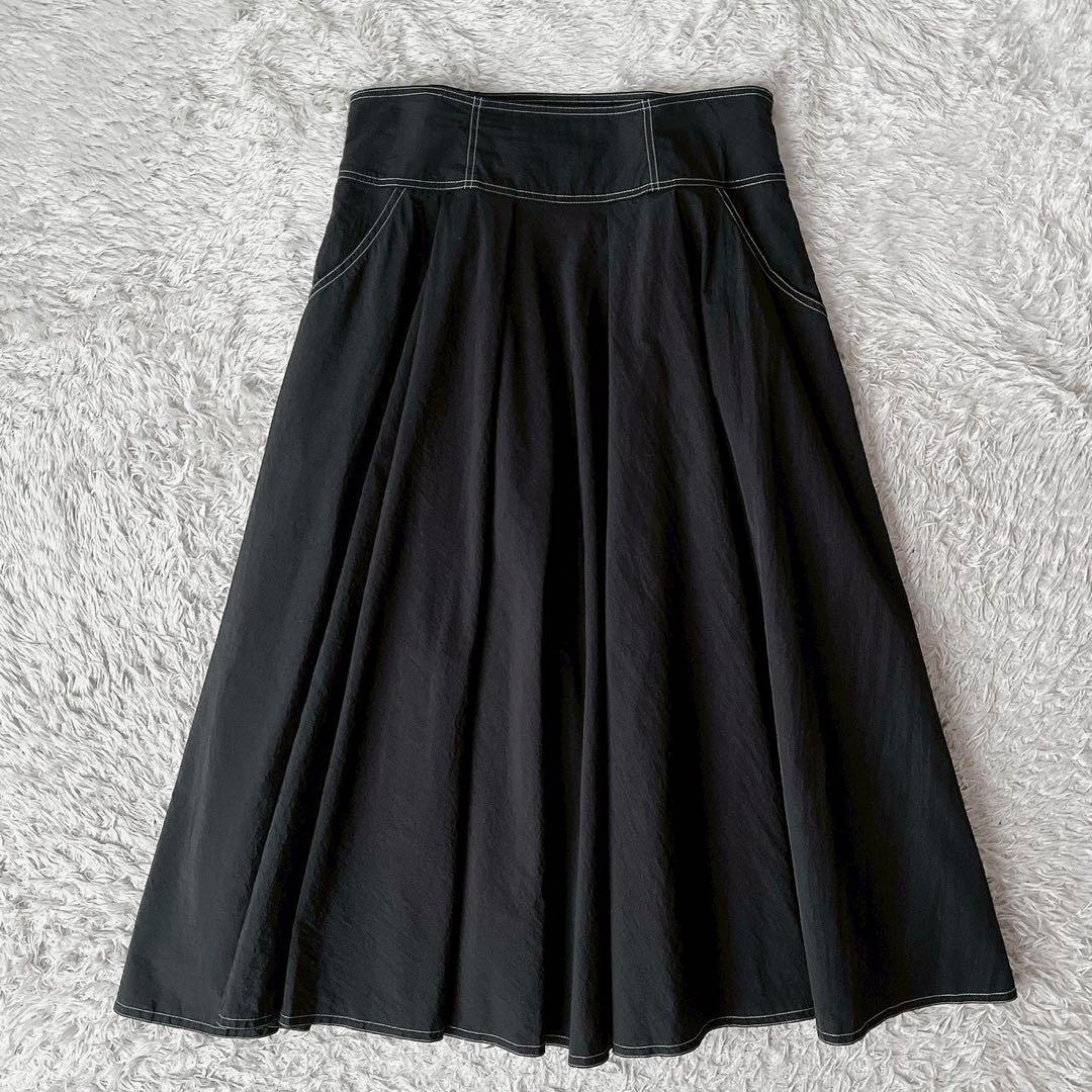 【美品】エムズグレイシー タックフレアスカート ロング丈 ふんわりAライン