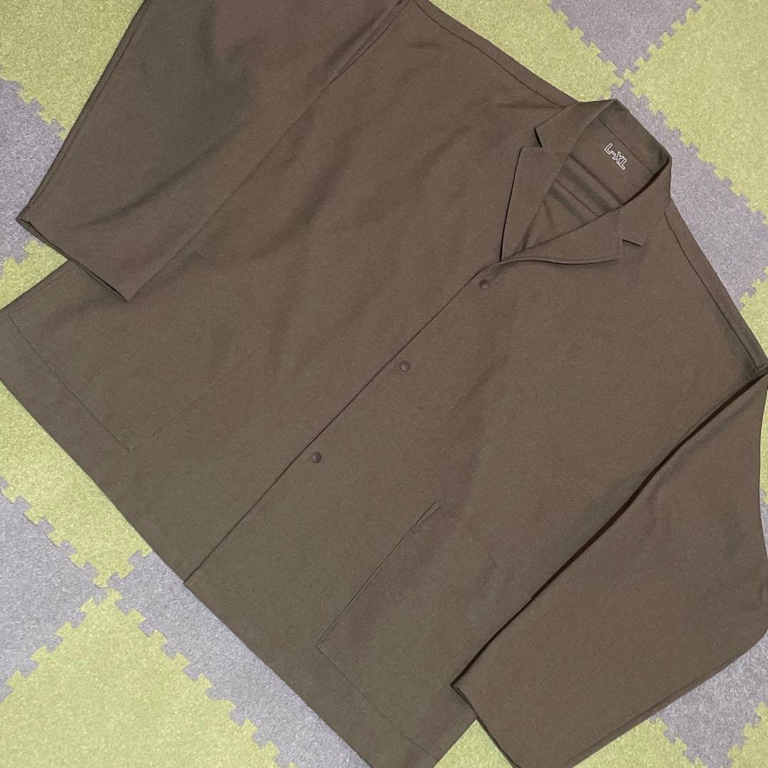 良品★MUJI Labo★カルゼ織りテーラードカラーシャツ★L～XL★ブラウン