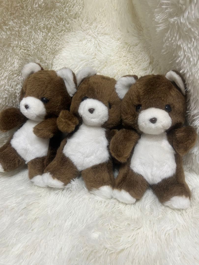 新品☆クマのレトロぬいぐるみ☆3点セット日本製サンアロー社80-90年代？当時物