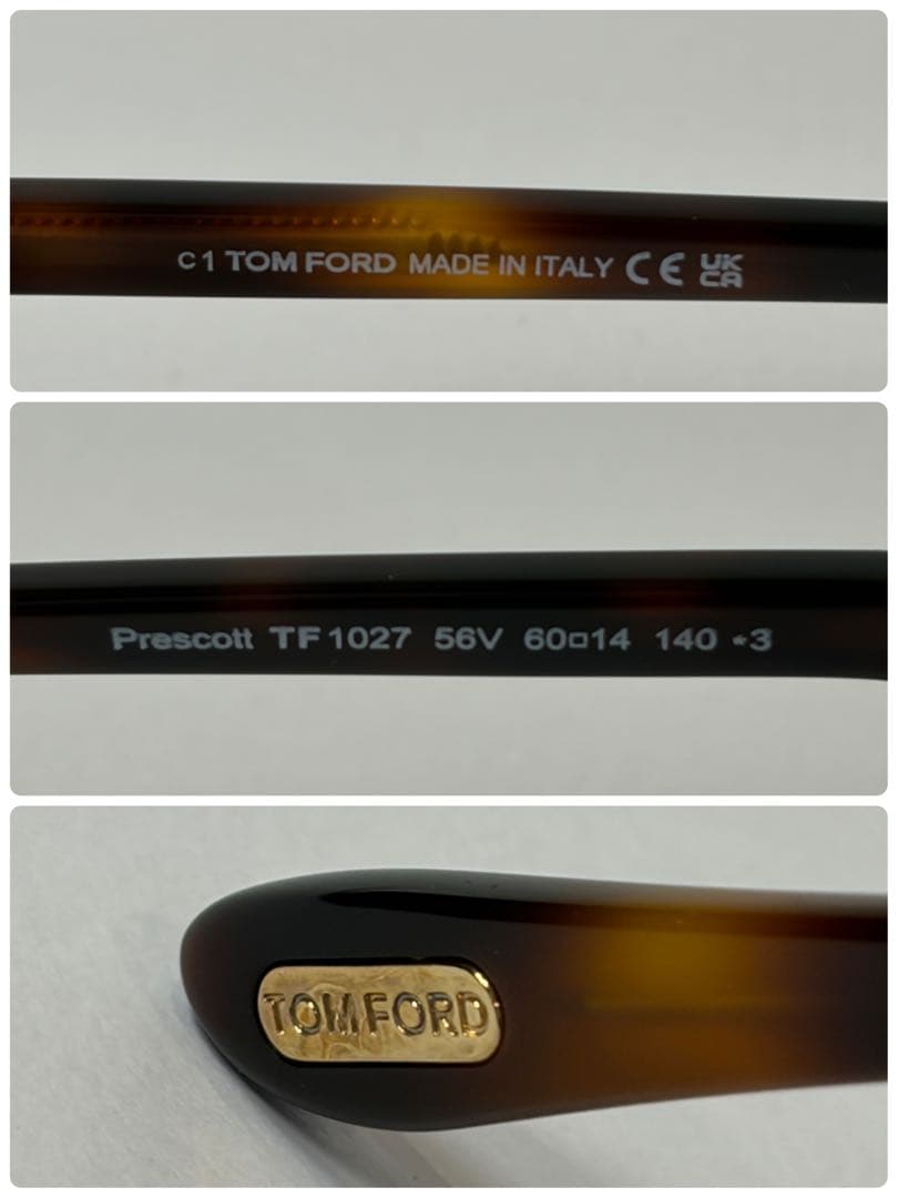 【極美品】TOM FORD Prescott TF1027ミラーレンズサングラス