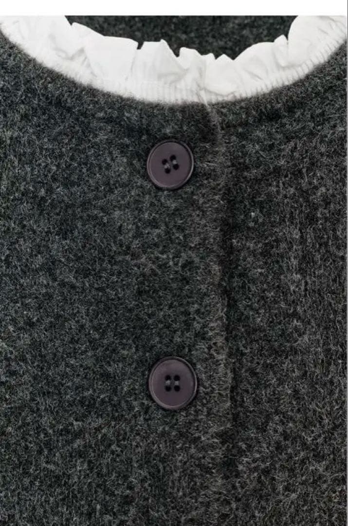 大人気‼️ZARA ザラ✨ポプリンコンビニットジャケット ダークグレー