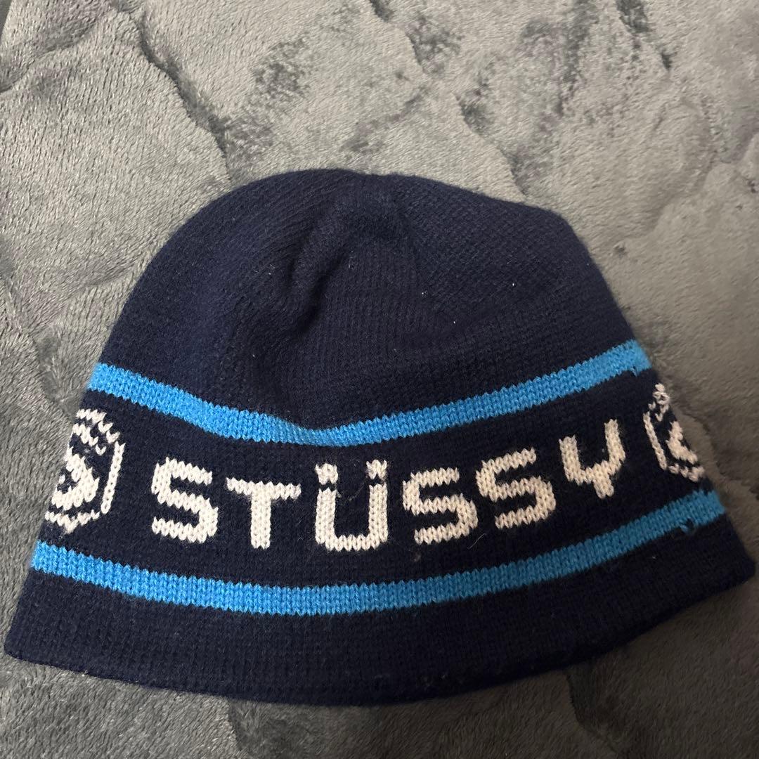 ★美品★ STÜSSY ニット帽 ネイビー　ビーニー