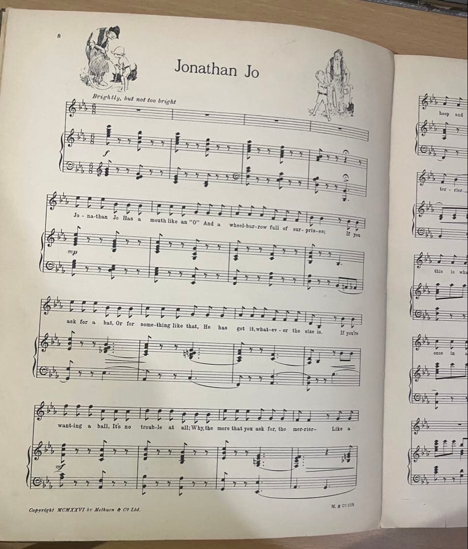 No.422 アンティーク 古書 洋書 音楽 楽譜　テディベア くまのプーさん