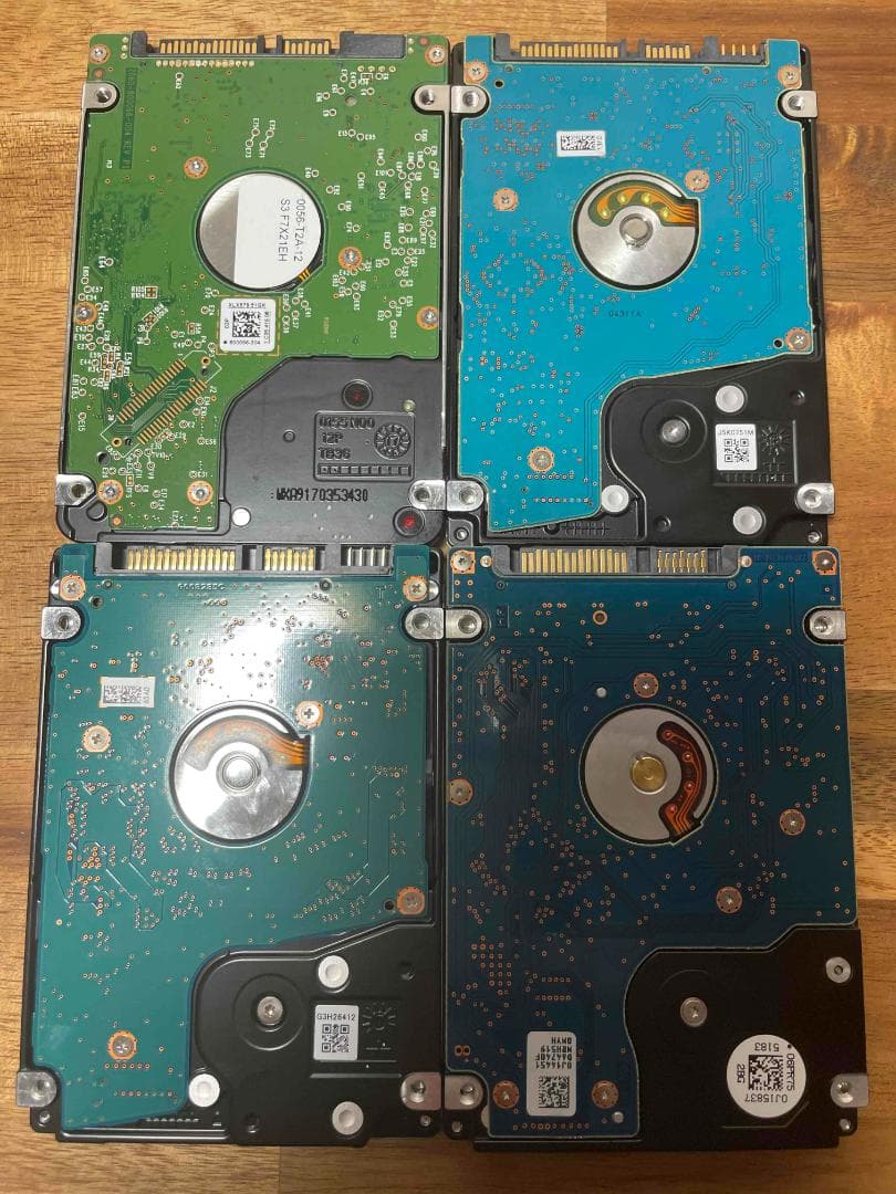 4枚セット 各種メーカー 2.5インチ HDD 1TB 厚さ7mm2枚9mm2枚