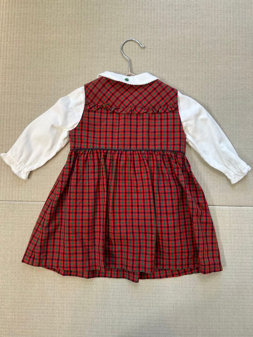 ファミリア ジャンパースカート ブラウス セット 赤チェック 入園式 女の子