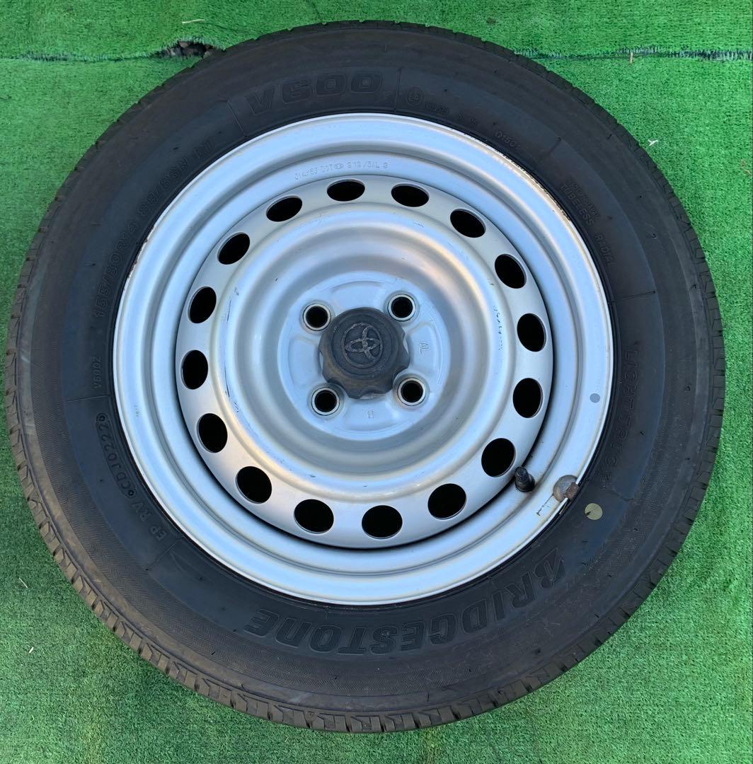 14インチ ス チールホイール& BRIDGESTONE 155/80R14
