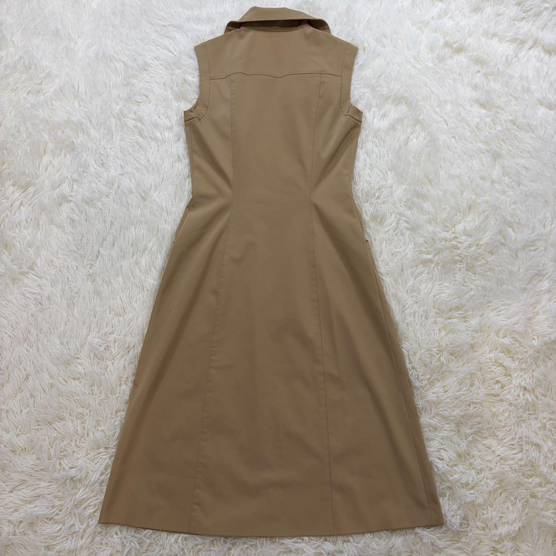 【美品】フォクシーニューヨーク ロング Aライン ノースリーブワンピース 38