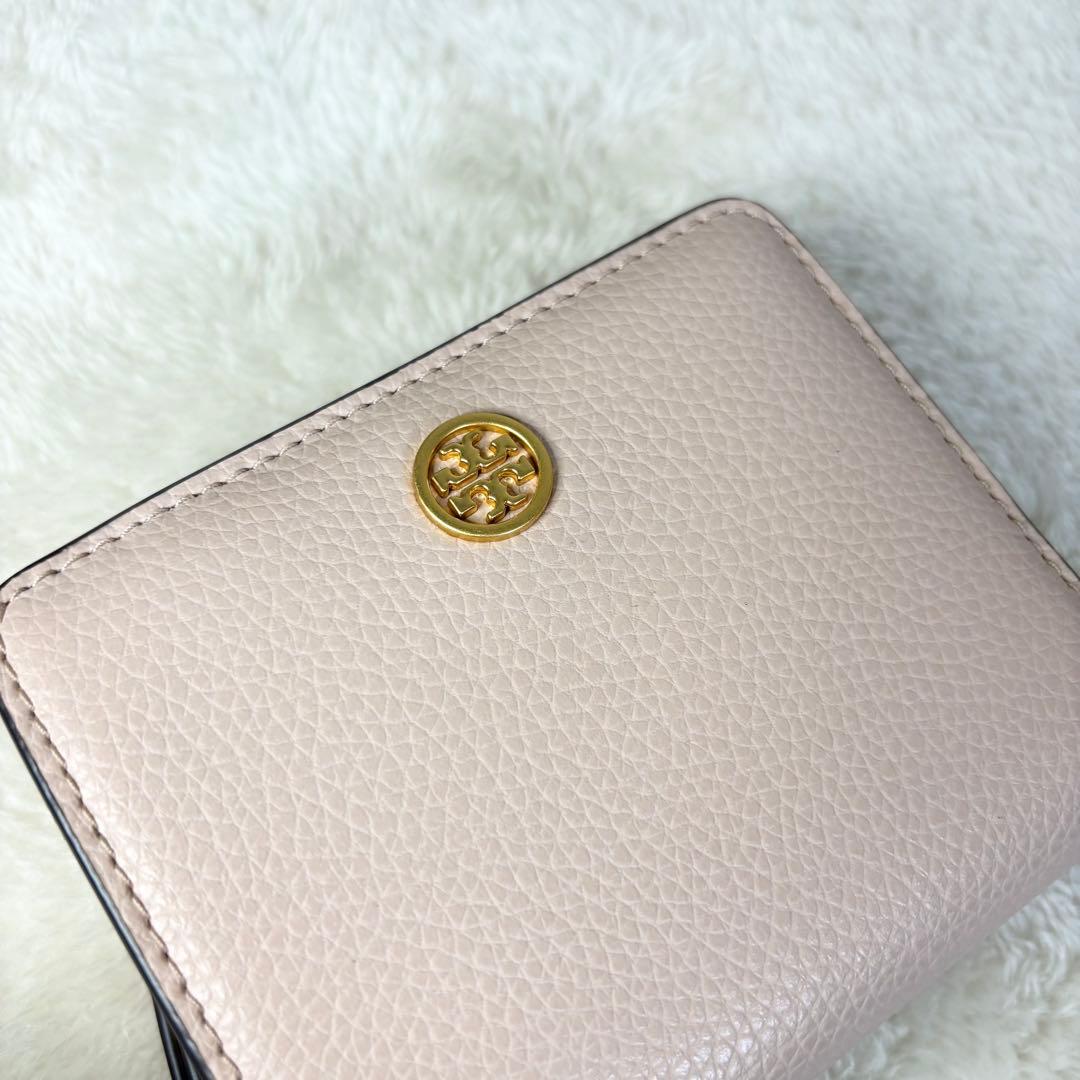 【TORY BURCH】トリーバーチ 美品 折り財布 ゴールドロゴ ロビンソン