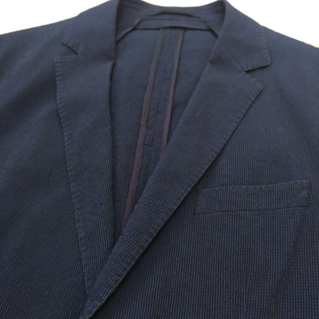 ヒューゴボス marzotto テーラードジャケット ストレッチ ネイビー L