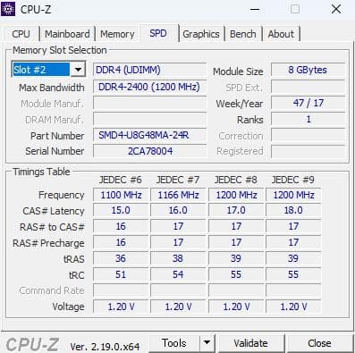 【動確済み】DDR4メモリ 16GB (8GB×2枚) 2400MHz