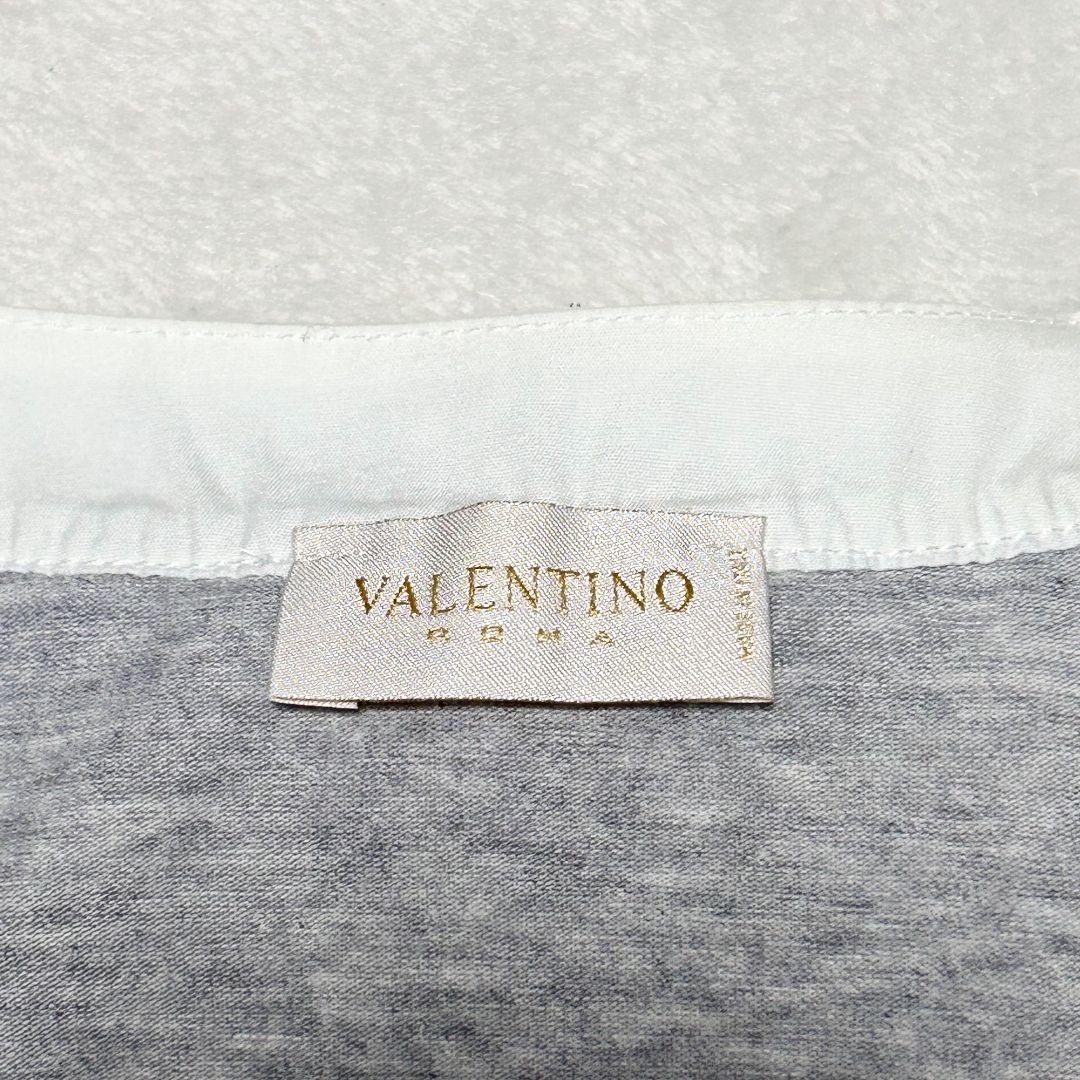 VALENTINO ヴァレンティノ ローマ フリル カーディガン 38 グレー