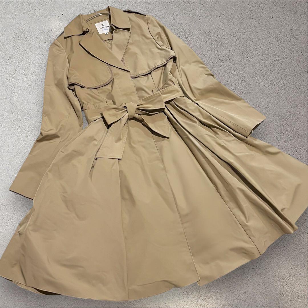 【美品】ランバンオンブルー　トレンチコート　ライナー　Aライン　ベージュ　36